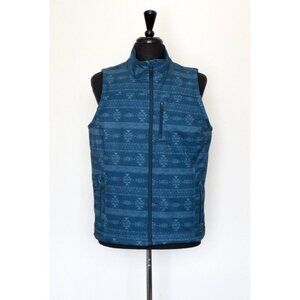 NEW! Cinch Full Zip Vest Jacket Aztec Southwest Print Blue SZ XL